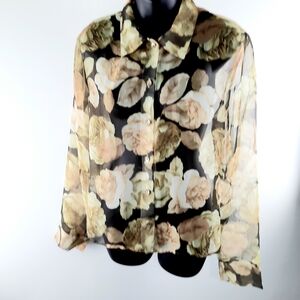 ❤️ Elegant Floral Button-Up Blouse